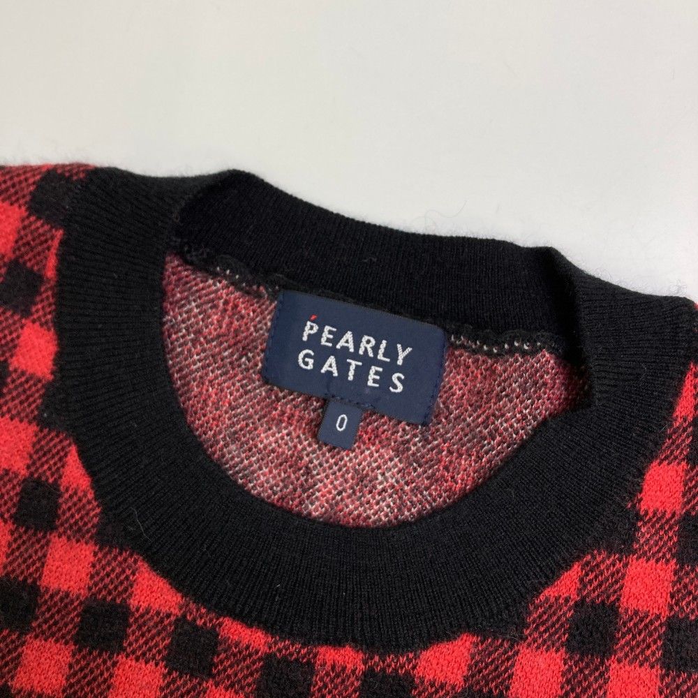 PEARLY GATES チェック柄セーター サイズ0 サイズ：0 PEARLY GATES パーリーゲイツ カシミヤ クルーネック ニット