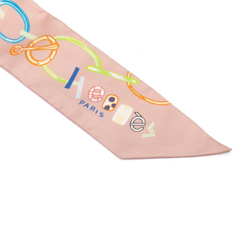 エルメス ツイリー DO RE BOUCLES ド レ ブックル ピンク ベージュ マルチカラー シルク レディース HERMES 1-0235667