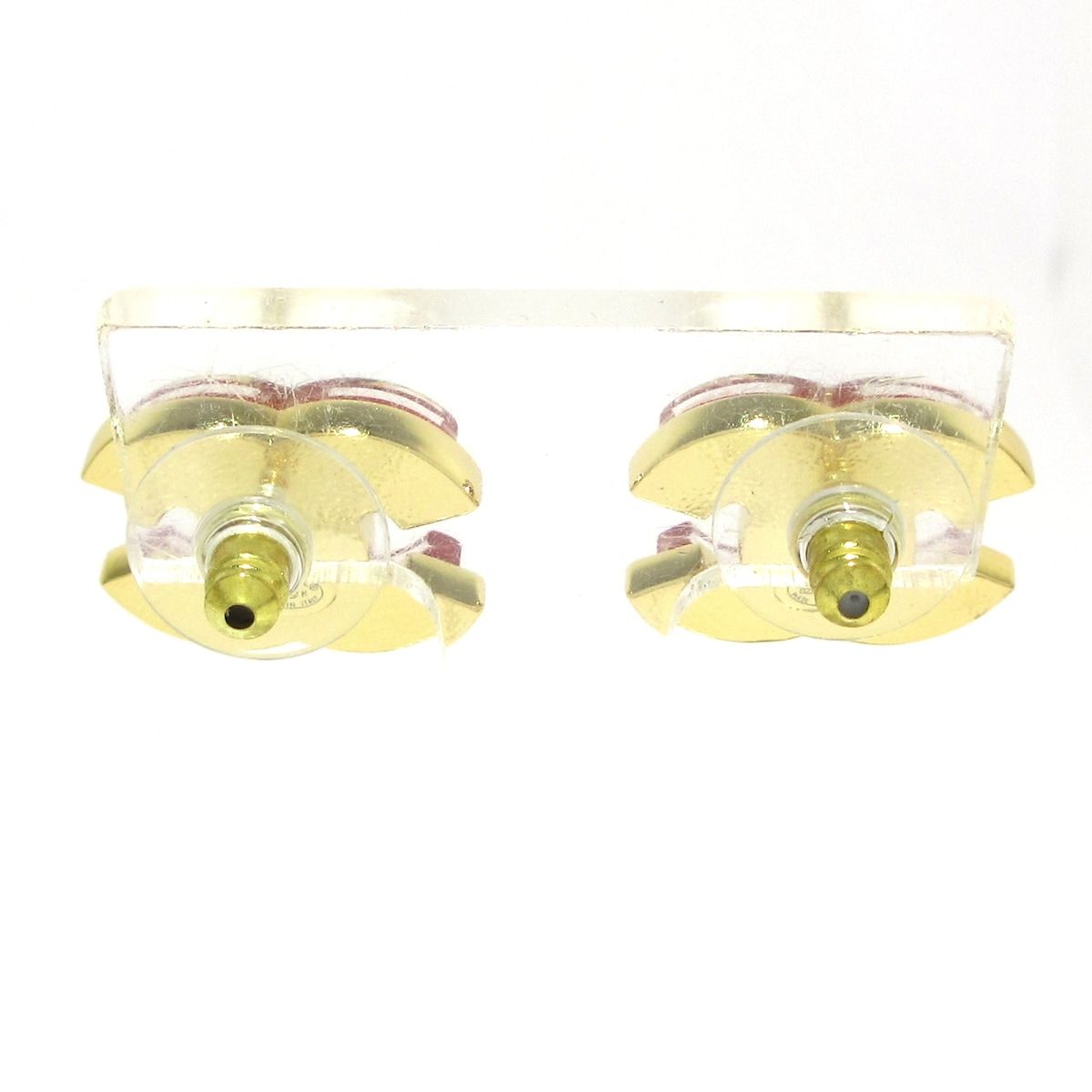 CHANEL シャネル ピアス ココマーク ゴールド×ボルドー×クリア WWW_SHINETEETH_COM