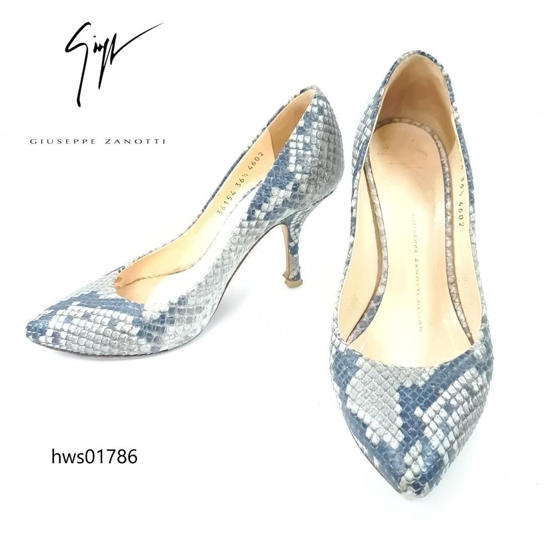 Giuseppe Zanotti パンプス パイソン ポインテッドトゥ 36 1/2