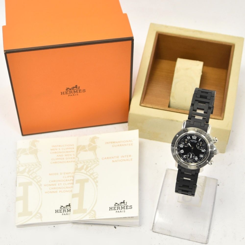 値下 エルメス HERMES CL2.315 クリッパー ダイバー クロノグラフ