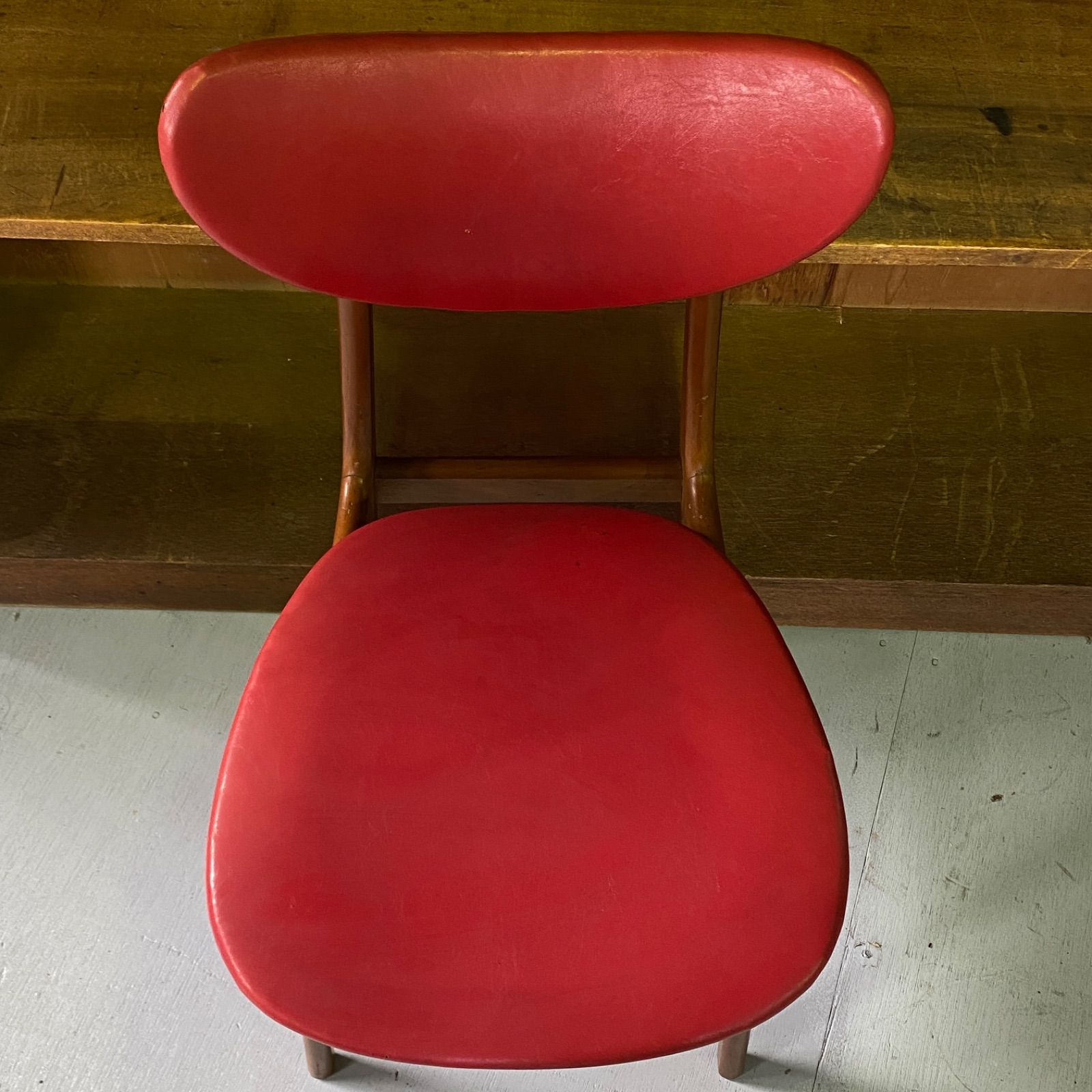 ★ 古家具 昭和 レトロ TOA ダイニングチェア トーア 東亞林業 いす 椅子 ① 昭和レトロ トーア 東亜林業 千鳥格子柄 木製椅子 ダイニング