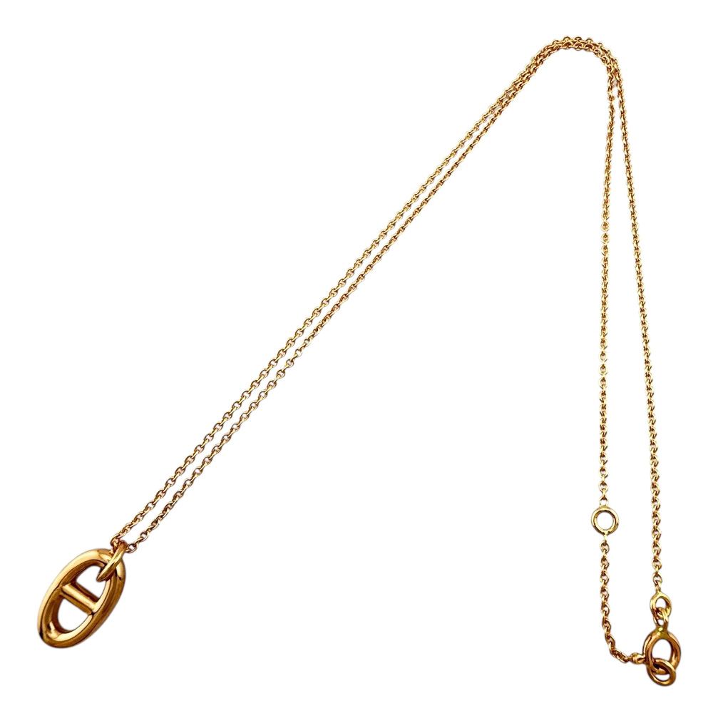 エルメス シェーヌダンクル ファランドール ネックレス 18金 K18ピンク  