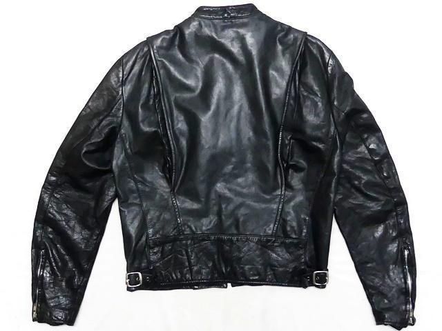 レザー ライダース ジャケット メンズ L 黒 40 シングル 本革FR1352