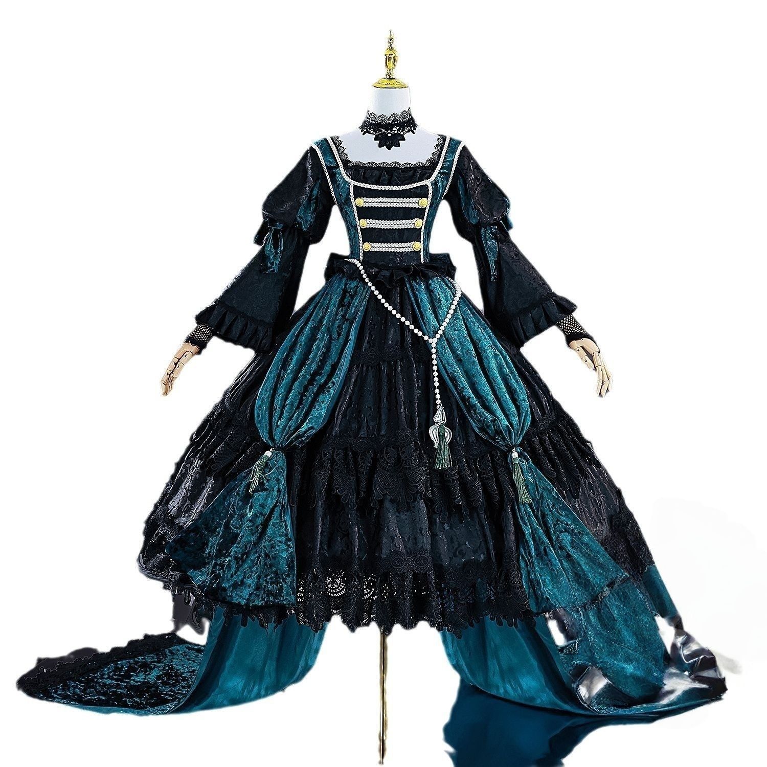 コスプレ 衣装 黒執事 シエル 緑魔女風 ドレス アニメ キャラクター 仮装 演出服 コスチューム レディース M250920-3