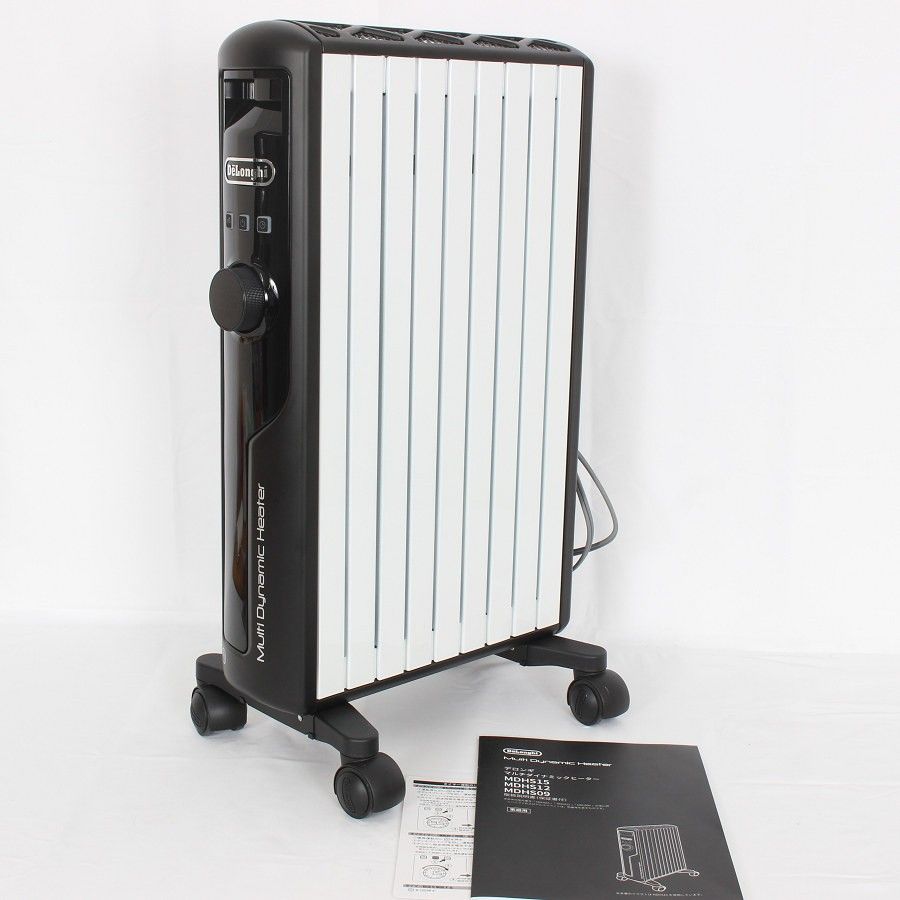 デロンギ マルチダイナミックヒーター MDHS12-BK ピュアホワイト マットブラック ゼロ風暖房 本体