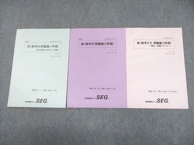 UG11-049 SEG 高1数学D/Eクラス 高1数学DE問題集(1〜3学期) テキスト