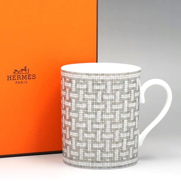 エルメス HERMES マグカップ 35031P Mosaique Au 24 Platinum モザイク ヴァンキャトル プラチナ マグ herm-035031-1p