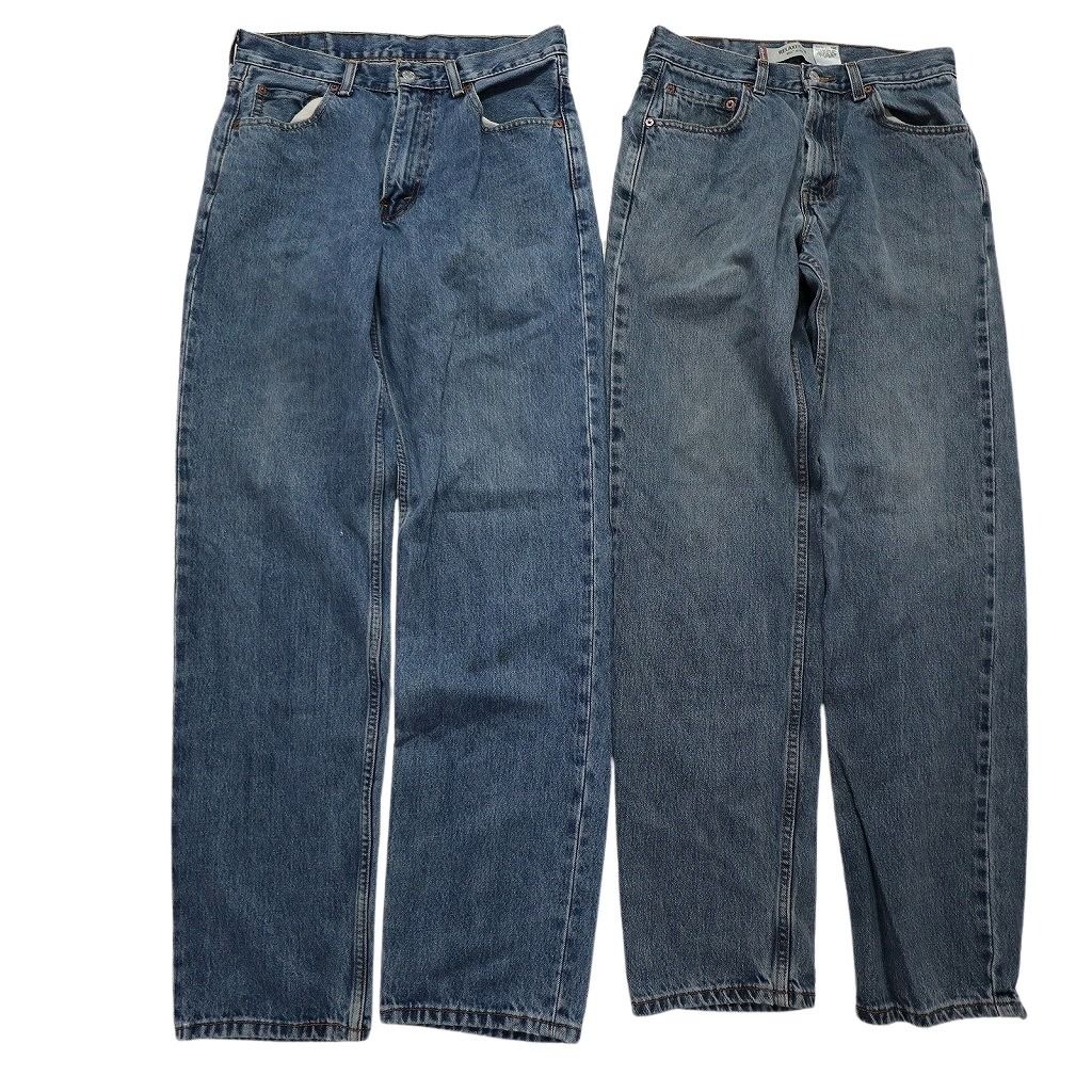 古着卸 リーバイス 550 デニム パンツ 8枚セット メンズ 30 32 34 インディゴブルー ブラック ヒゲ 古着 NC1265