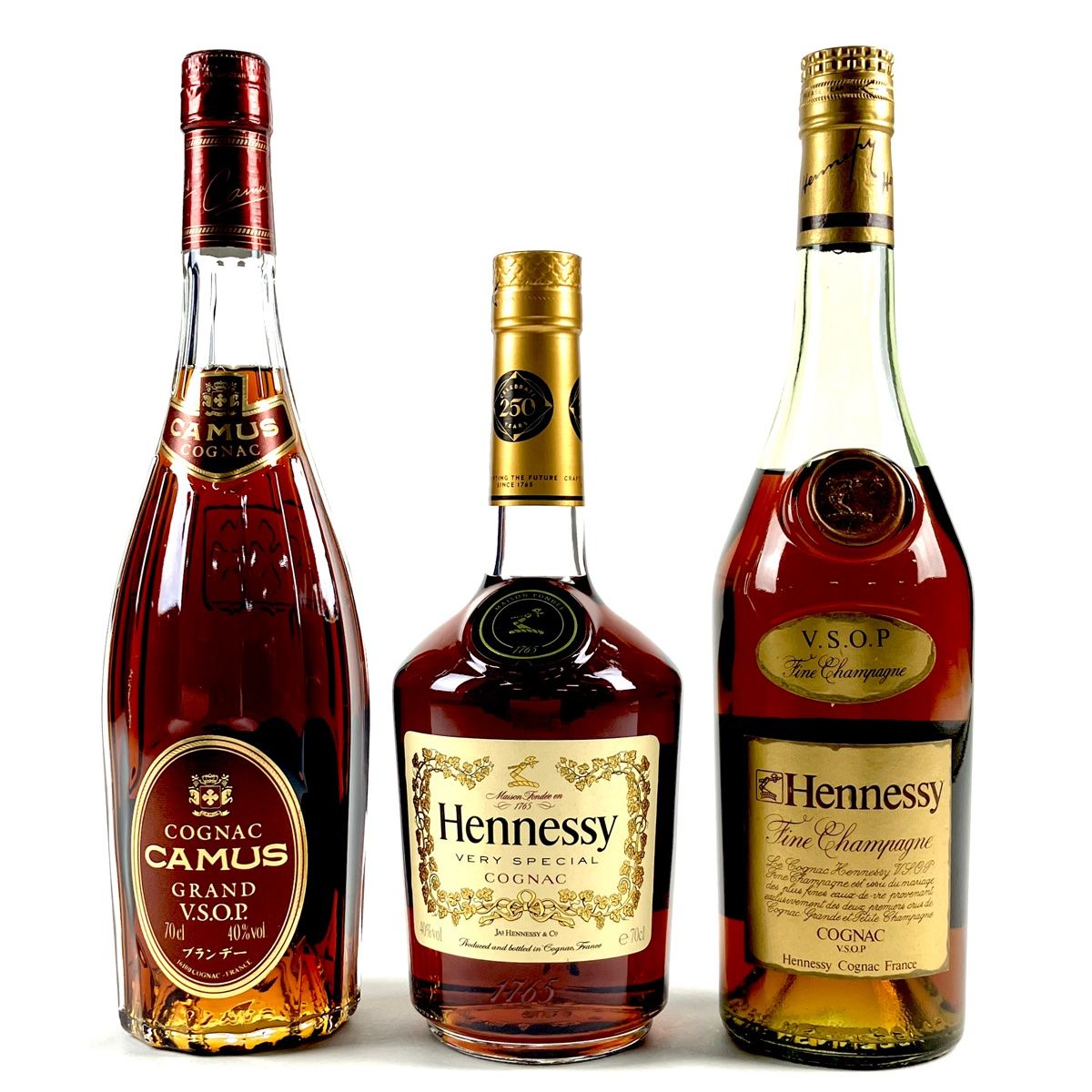 3本 CAMUS Hennessy コニャックバイセルブランデーセット