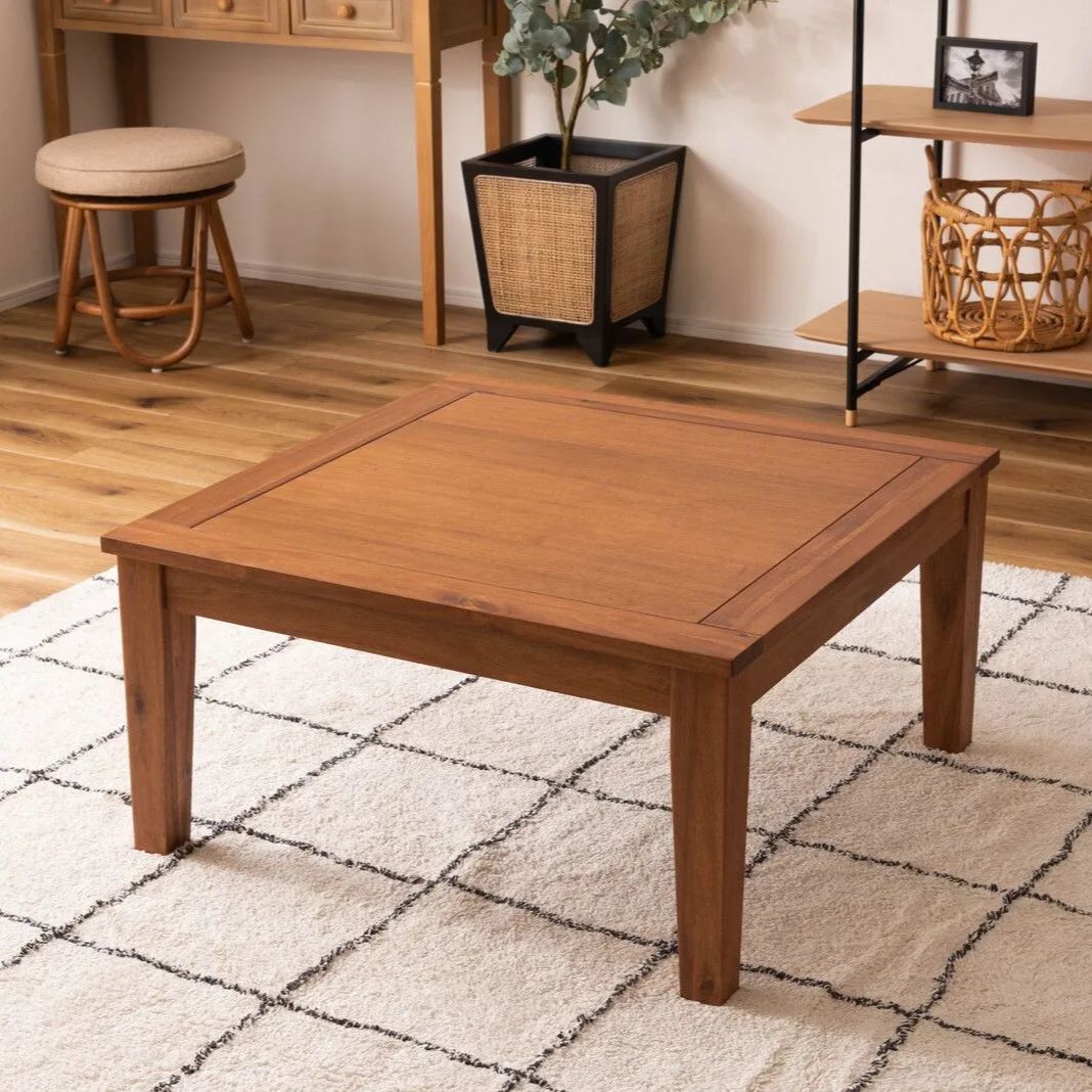 ♪天然木 正方形 こたつテーブル 幅75cm センターテーブル ローテーブル 石英管 こたつ 炬燵