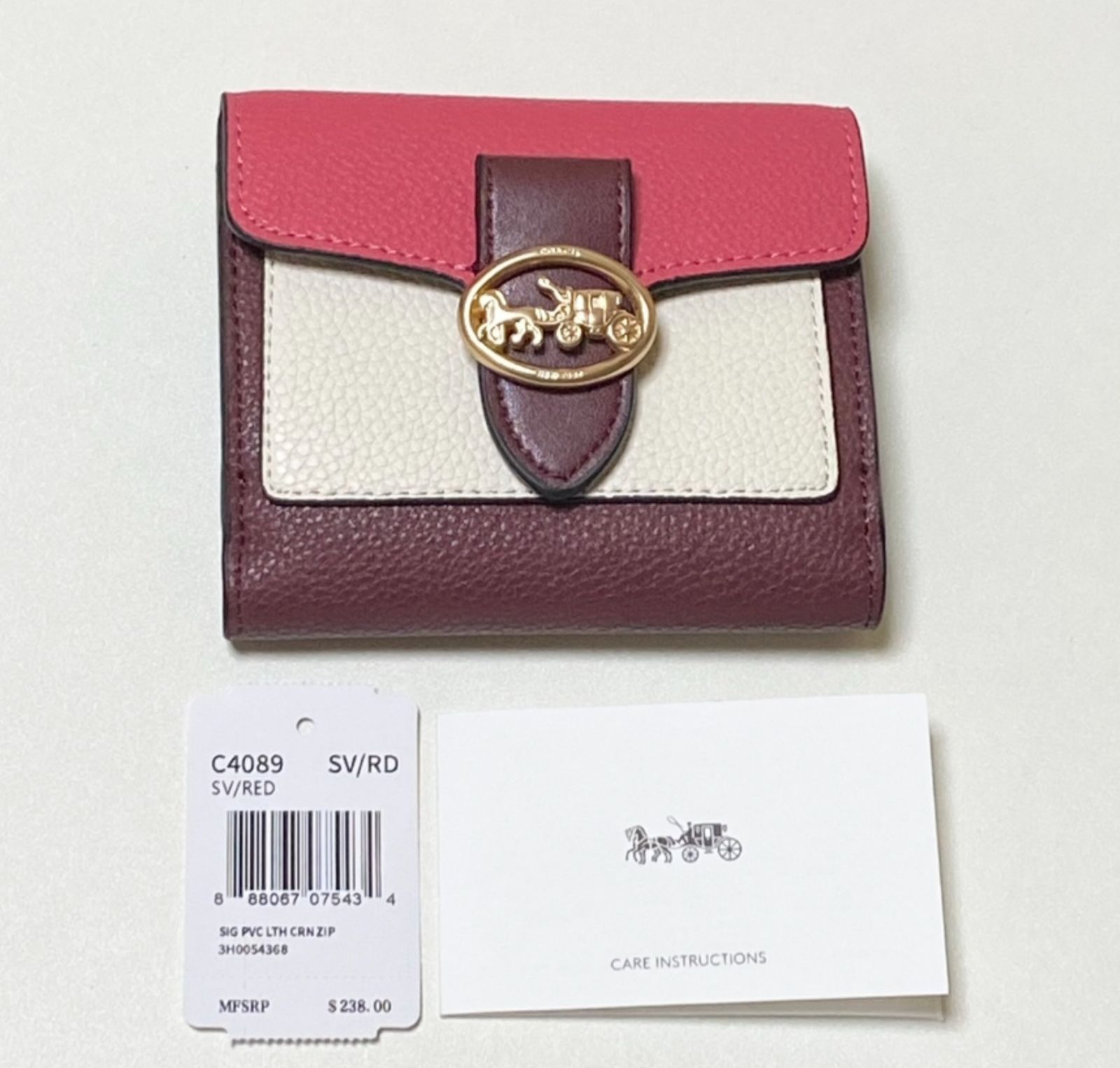 COACH 二つ折り財布 ミニ財布 ピンク マルチ C4089 - メルカリ