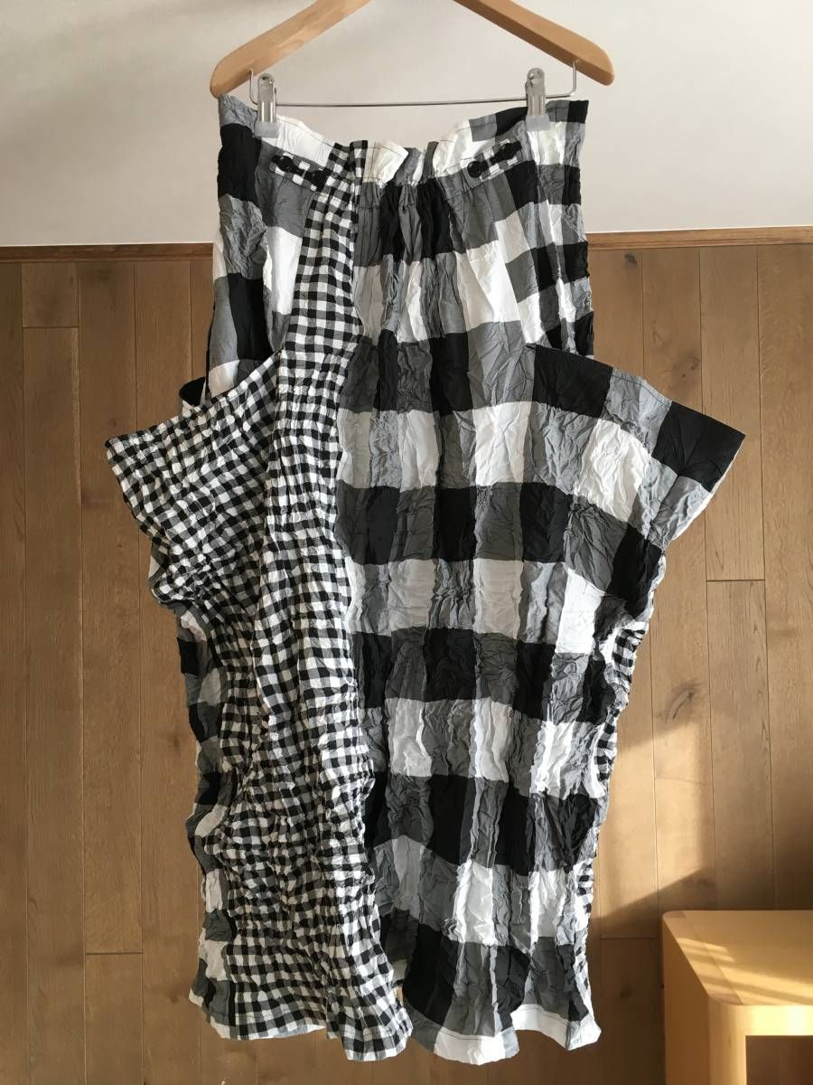 美品 Y's ワイズ ヨウジヤマモト レクレイジーチェックシワ加工