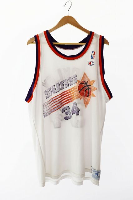 チャンピオン CHAMPION 90s VINTAGE NBA PHOENIX SUNS CHARLES BARKLEY GAME SHIRT ヴィンテージ フェニックス サンズ チャールズ バークレー ゲームシャツ タンクトップ 白 ホワイト 250418