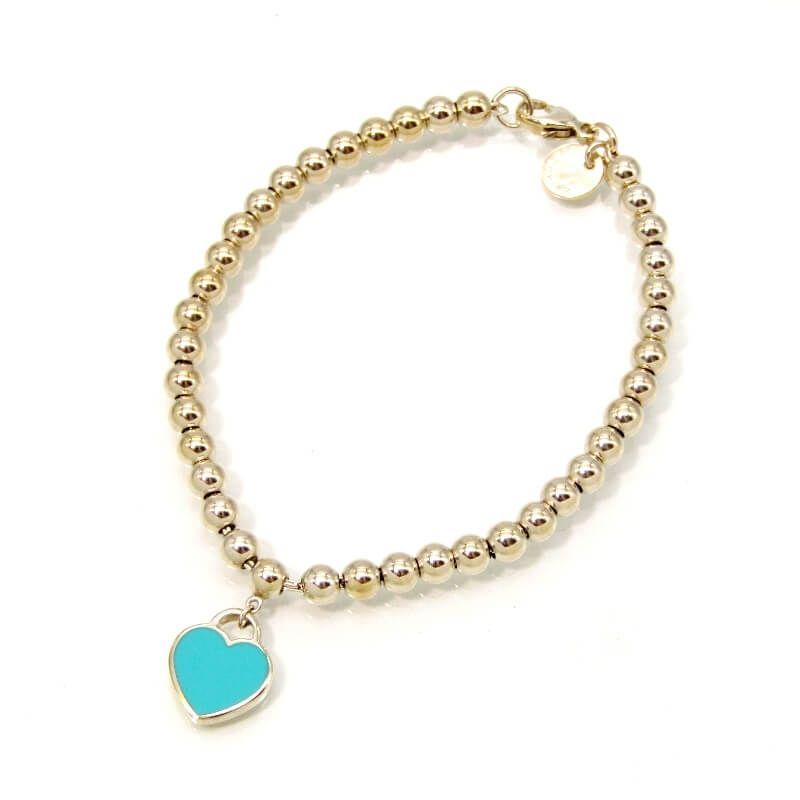 美品 Tiffany&Co. ティファニー ブレスレット ブルー ハート