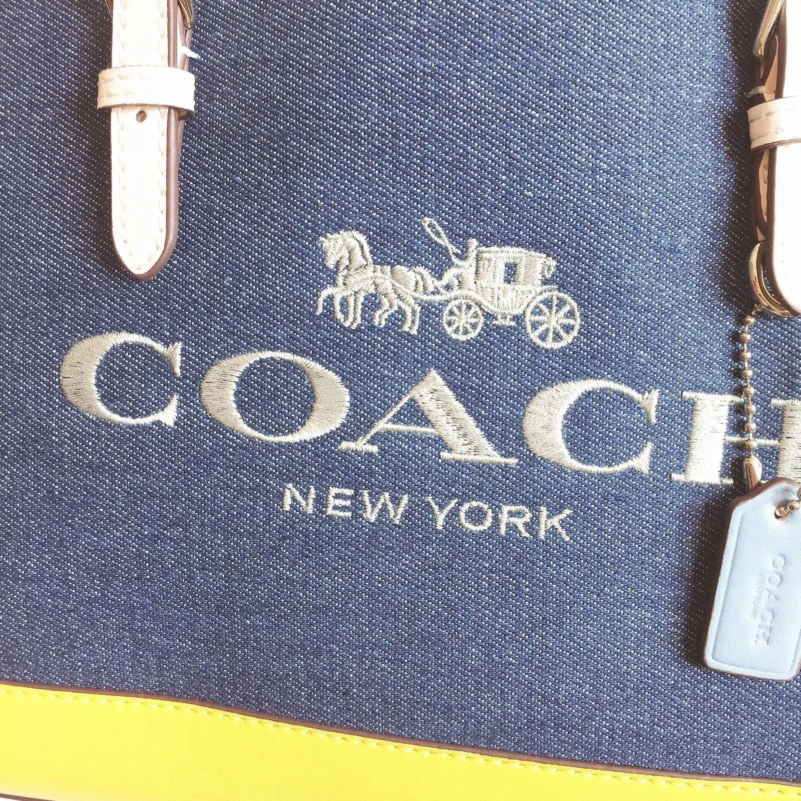 COACH コーチバッグ C4085 デニム×オーカーマルチ ハンドバッグ ショルダーバッグ キャンバス レディース アウトレット品 新品未使用 -  メルカリ