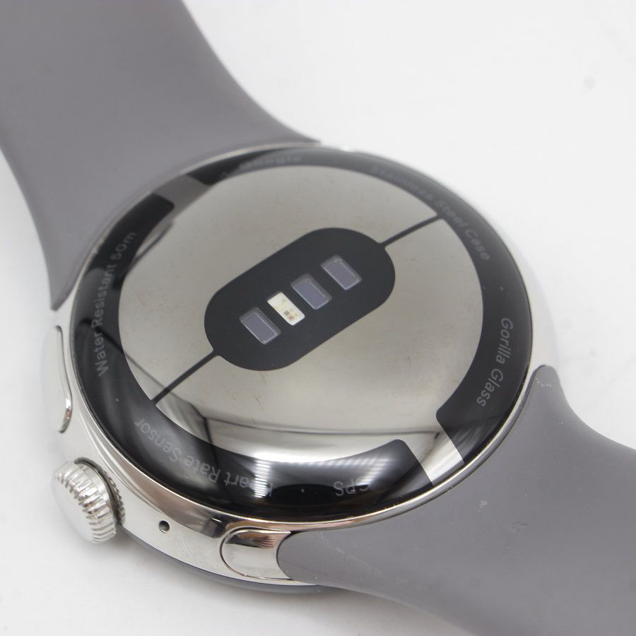 【美品】Google Pixel Watch LTE GA04311-TW Polished Silver ステンレス ケース/Charcoal  アクティブ バンド スマートウォッチ グーグル ピクセルウォッチ 本体