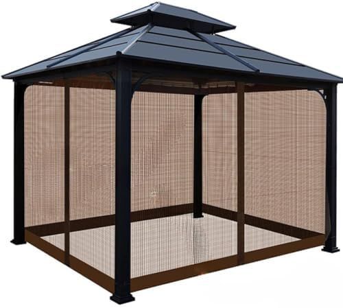 ♥ 蚊帳 ジッパー付き ユニバーサル アウトドア キャノピー テント用 DIY カーテンスタイル キャノピー スクリーン 壁 パティオ ガゼボ ガーデン 裏庭用 蚊帳のみ 300x300 Black 黒