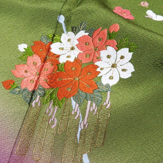 8/17迄着物帯セール中⭐︎♦︎蘇州刺繍蒋雪英落款◆単衣◆瓢箪柄紬付け下げ吉祥文様◆ 8/17迄着物帯セール中⭐︎♦︎蘇州刺繍蒋雪英落款◇単衣◇瓢箪柄