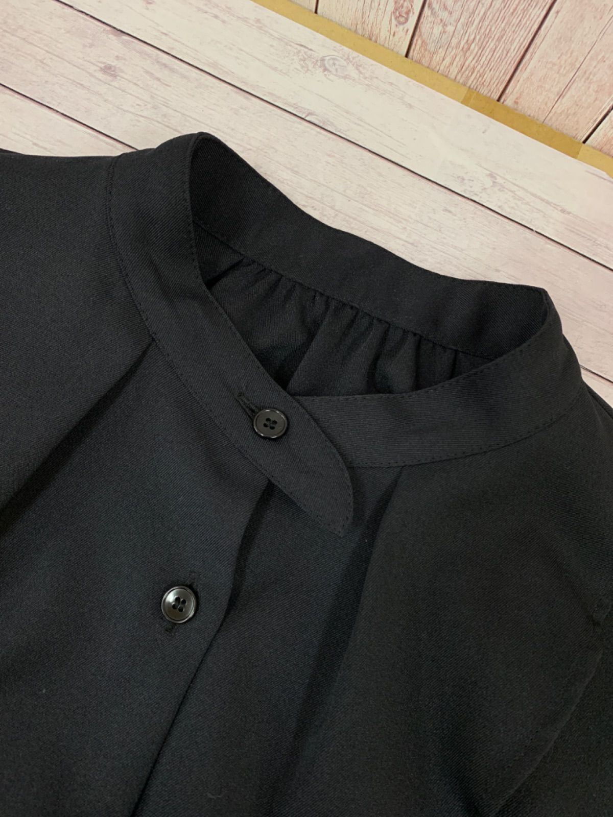 UNITED TOKYO◆長袖ブラウス/バンドカラー/FREE/ポリエステル/BLK/142200007 ☆UNITED TOKYO GIFU ユナイテッドトウキョウ 長袖ブラウス FREE
