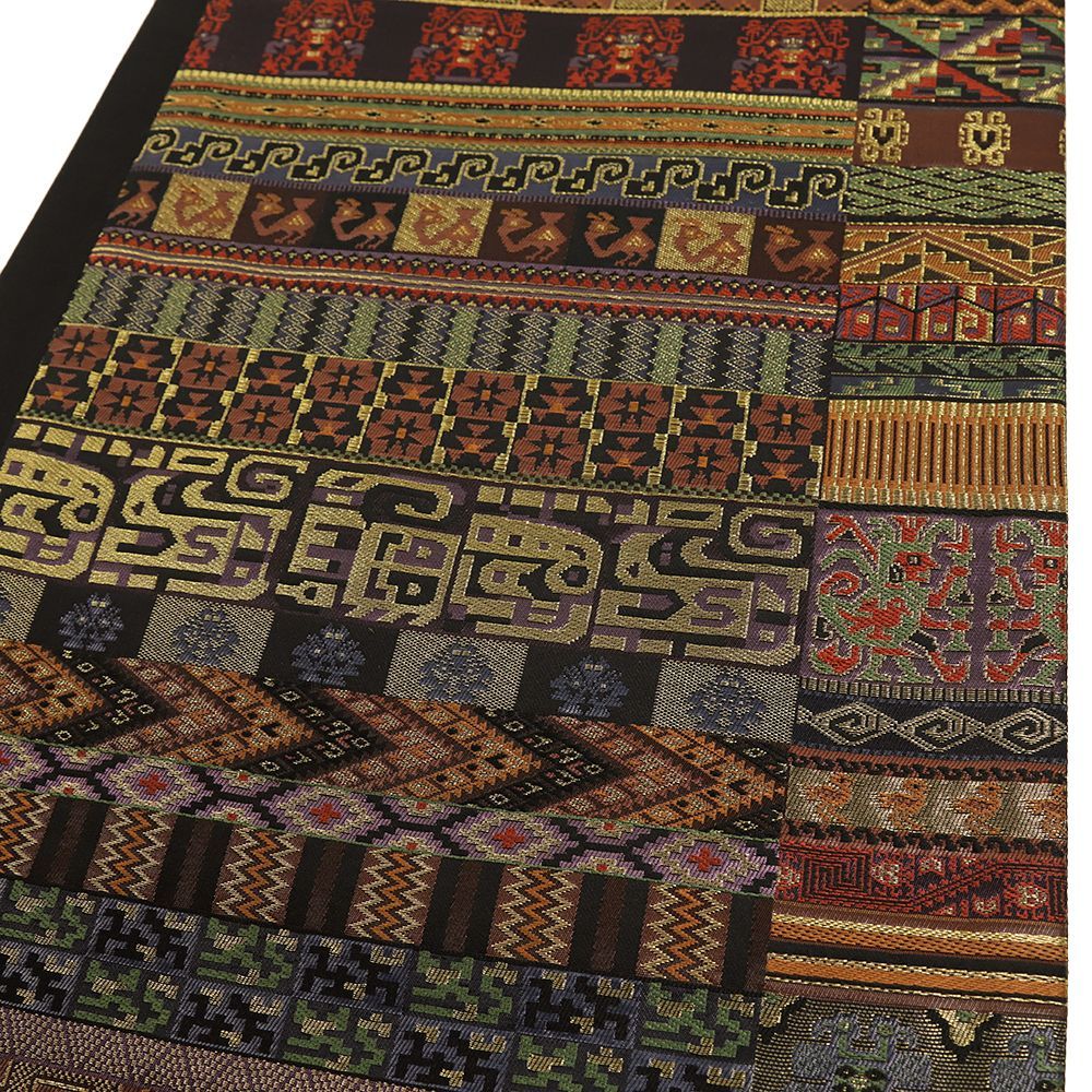 平和屋着物○つけ帯 紬地 四季 猫 燕 焦茶色 正絹 逸品 未