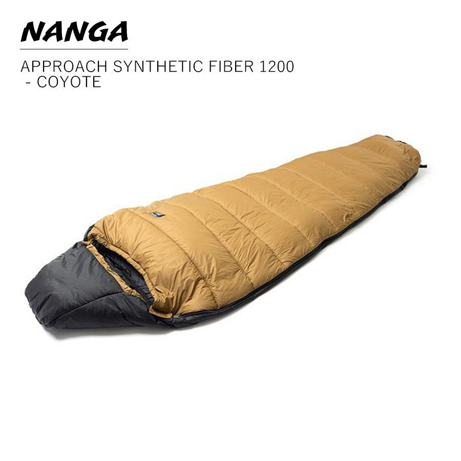 ナンガ シュラフ 寝袋 APPROACH SYNTHETIC FIBER 1200 レギュラー COYOTE ベージュ キャンプ キャンプ用品 マミー型 コンパクト 軽量