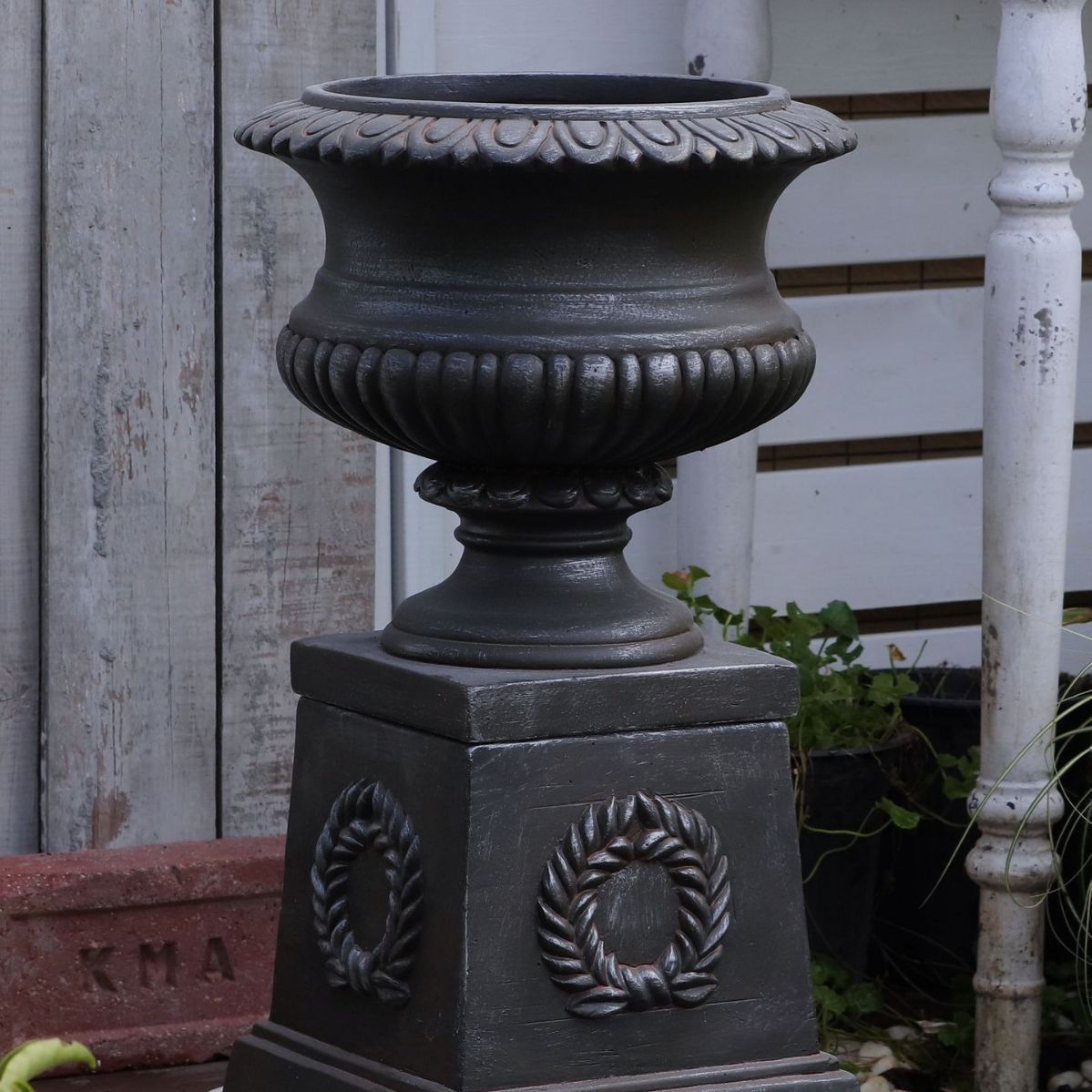 521】リメイク鉢☆デコパージュ鉢三河焼素焼き植木鉢4.5号鉢 底