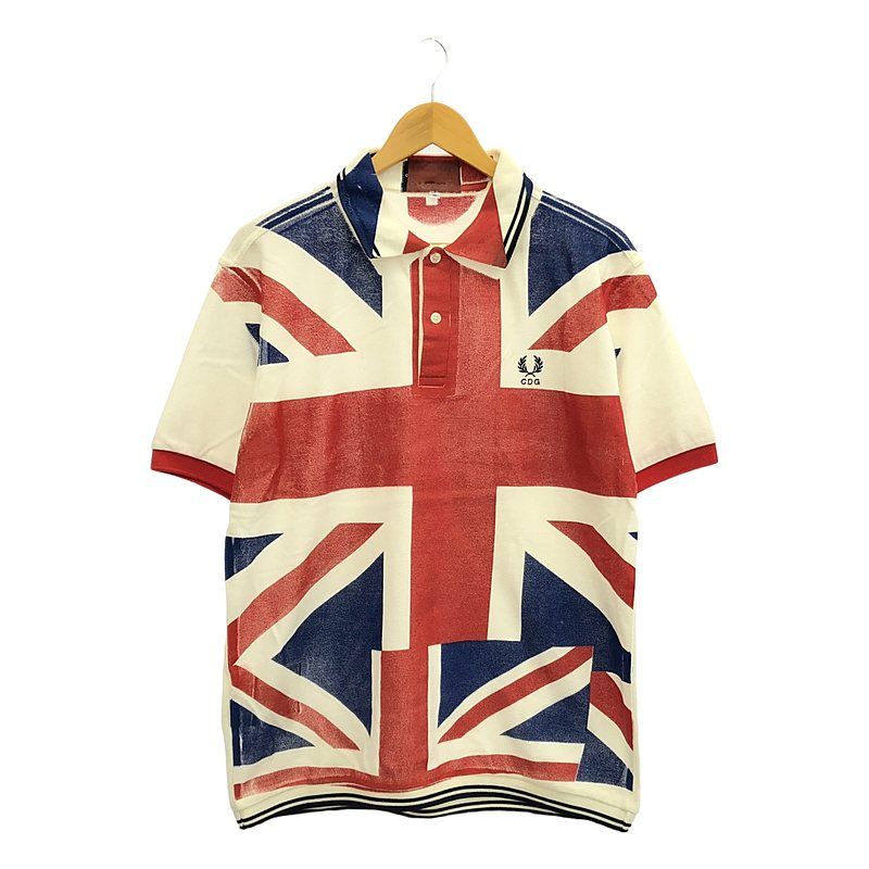 COMME des GARCONS SHIRT | コムデギャルソンシャツ | ×FRED PERRY 伊勢丹 ユニオンジャック ペイント 鹿の子 ポロシャツ | M | ホワイト | ブルー | レッド | メンズ