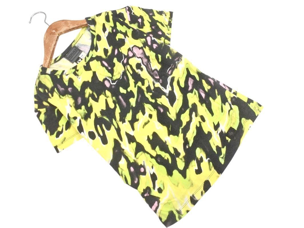 VERSACE ヴェルサーチ カモフラージュ Tシャツ sizeXS|黄ｘ黒 ◎レディース
