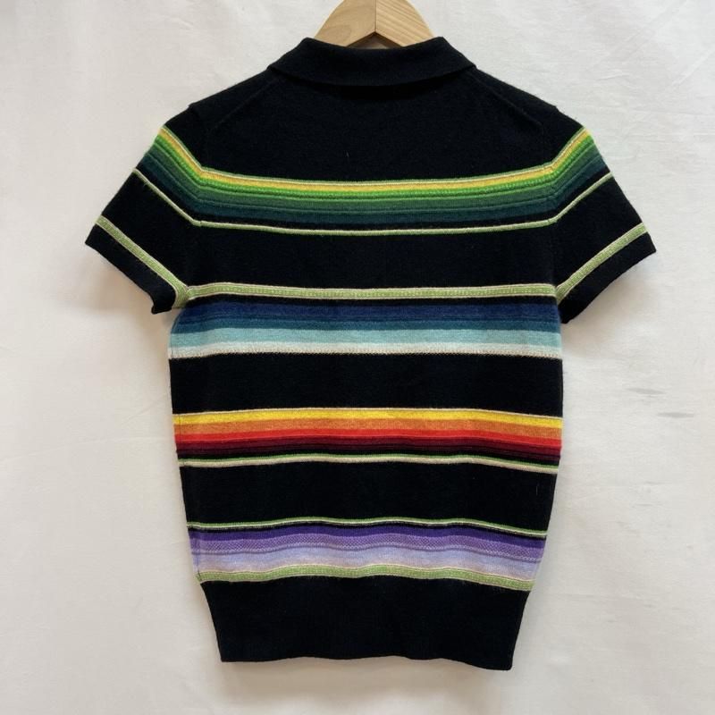 ★新品★POLO ラルフローレンマルチボーダーカラー半袖ニットセーター★タグあり RALPHLAUREN ラルフローレン ニット、セーター 半袖 カシミヤ100