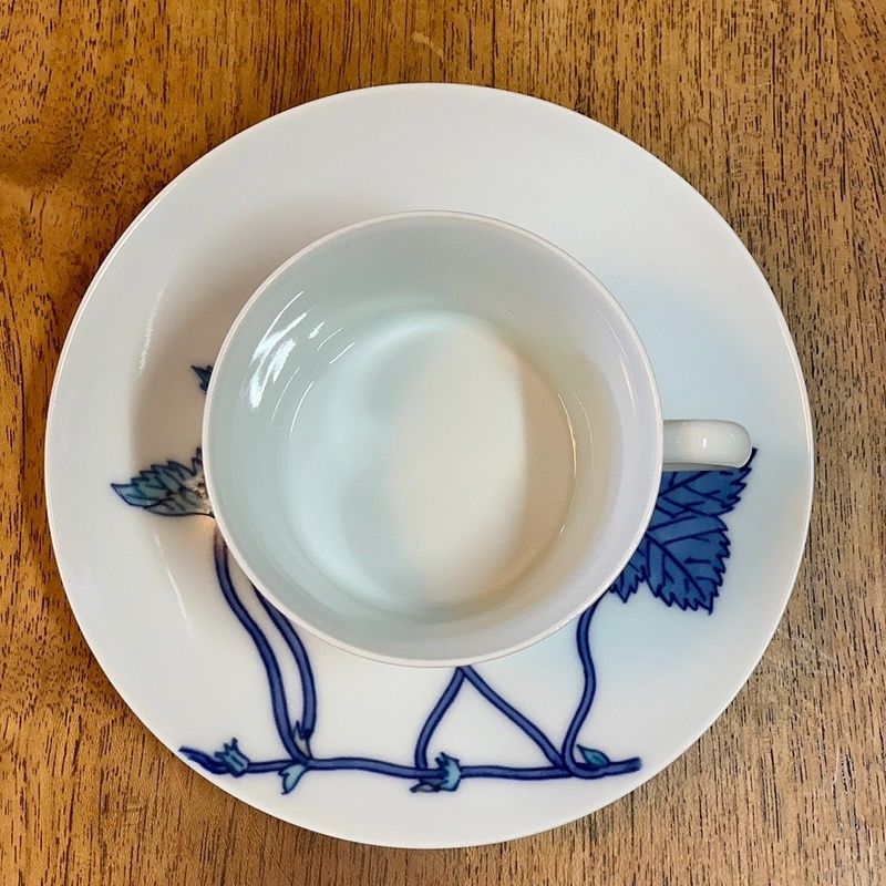 今泉今右衛門 錦苺絵紅茶碗 カップ＆ソーサー 2客セット 錦苺絵紋