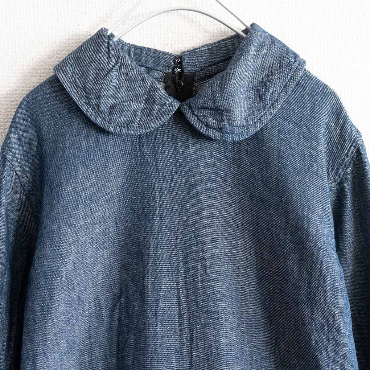 美品】COMME des GARCONS 【丸襟 デニム ワンピース 】S コムコム