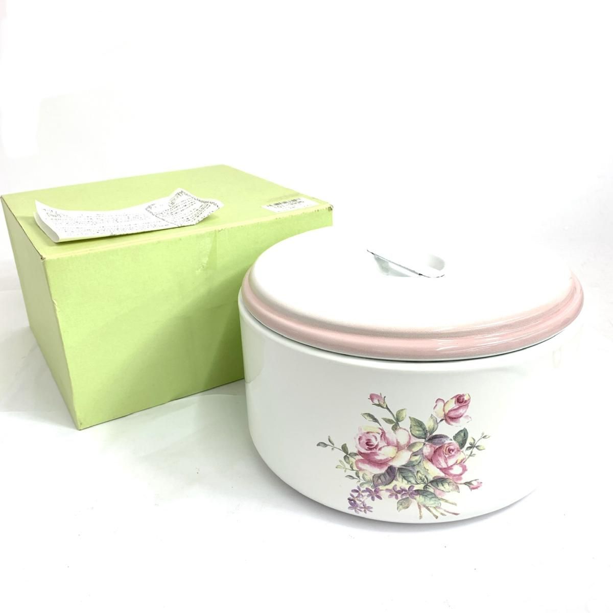 レトロ ホーローケトル やかん ティーポット薔薇柄 ローズ イマン