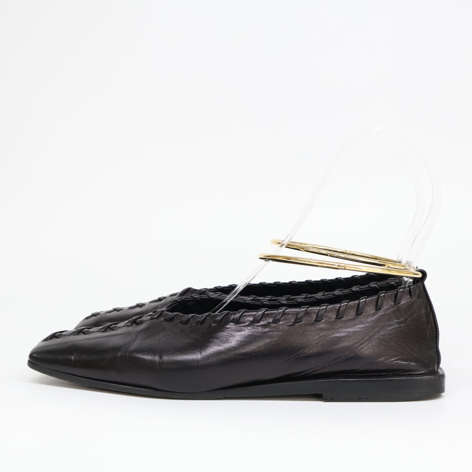 JIL SANDER ジルサンダー レザー バレリーナ アンクルリング スクエア