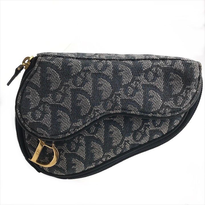 ディオール 化粧ポーチ トロッター ネイビー キャンバス クリスチャン