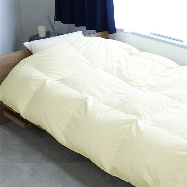 シルバーグースダウン90% 羽毛布団 増量タイプ シングル 約150×210cm ベージュ