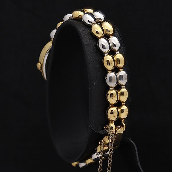 稼働 良品 セイコー QZ 1221-5790 白文字盤 オーバル コンビ