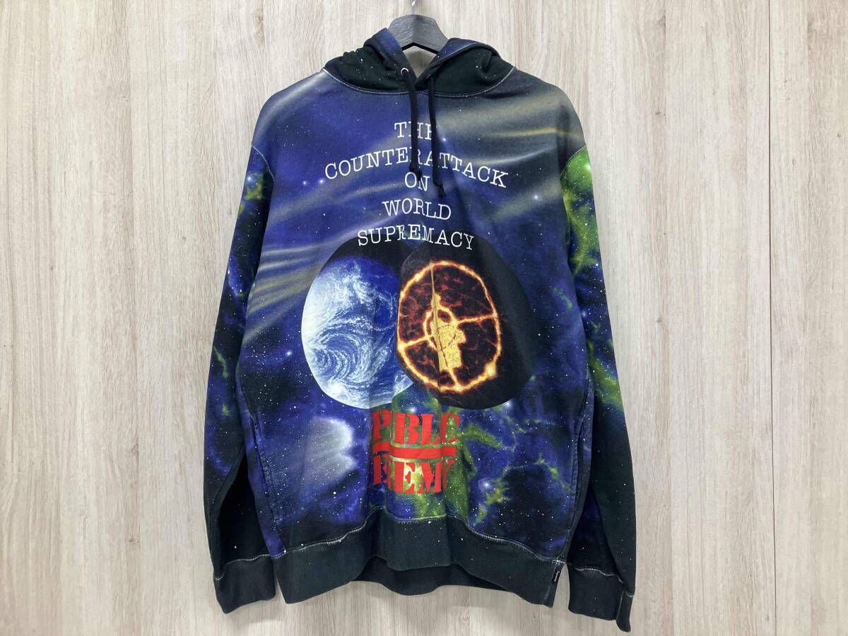 Supreme シュプリーム UNDERCOVER アンダーカバー 18SS Public Enemy Hooded パーカー プルオーバー Lサイズ ブラック コラボ