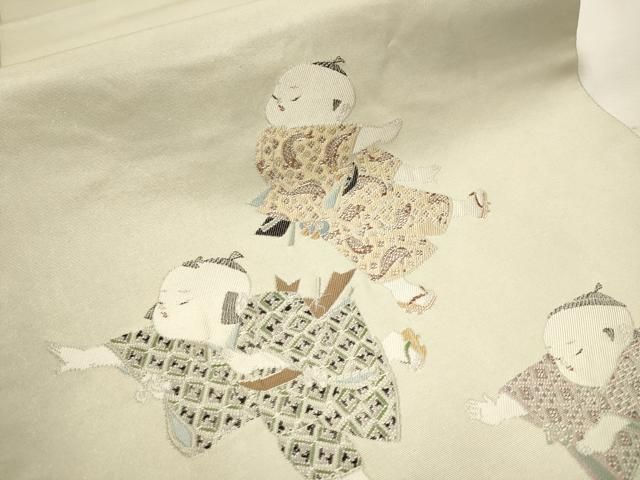 平和屋着物●加賀友禅の巨匠　初代　由水十久　太鼓柄袋帯　挿頭と参らん　正絹　逸品　CAAT0975hy 平和屋着物○加賀友禅の巨匠 初代 由水十久 太鼓柄袋帯 挿頭と参らん