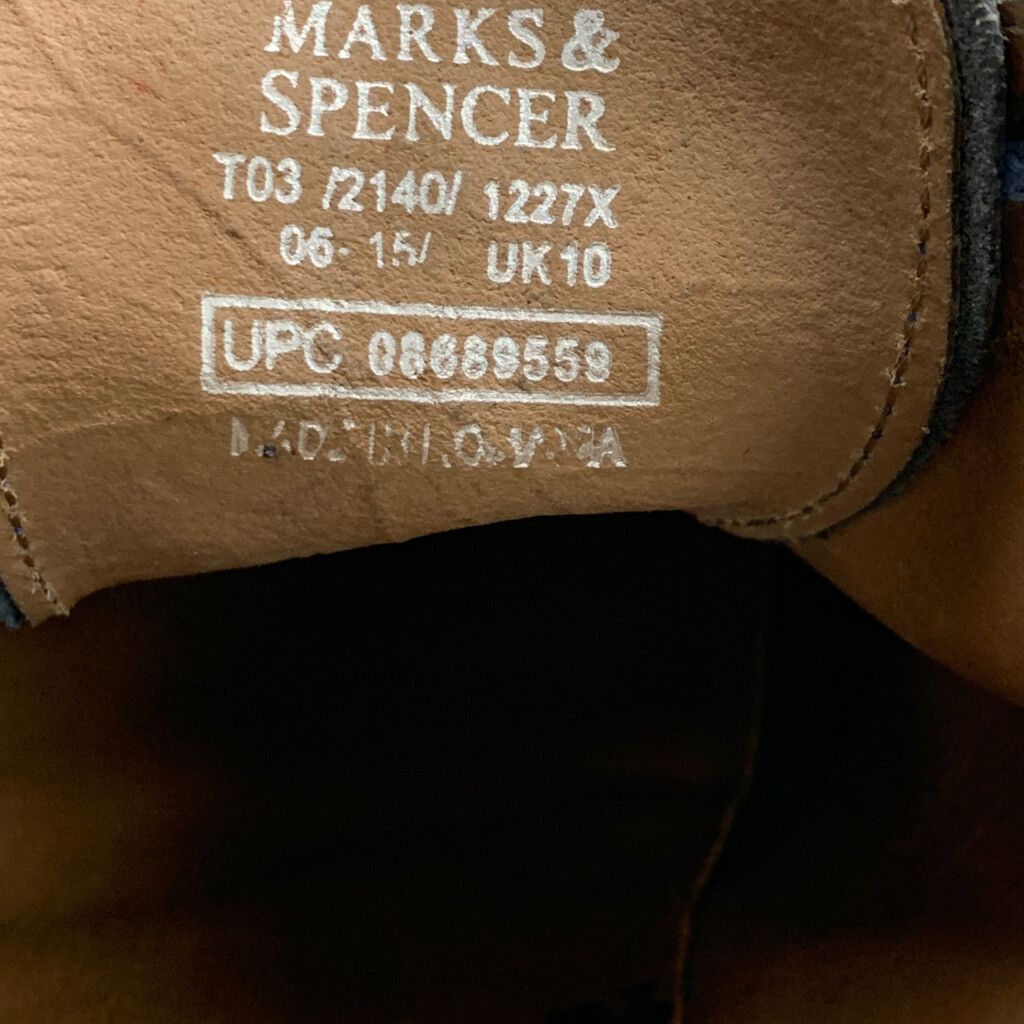 MARKS&SPENCER マークス&スペンサー ウィングチップ レザーシューズ ブルー (メンズ UK10) 中古 古着 KA1491