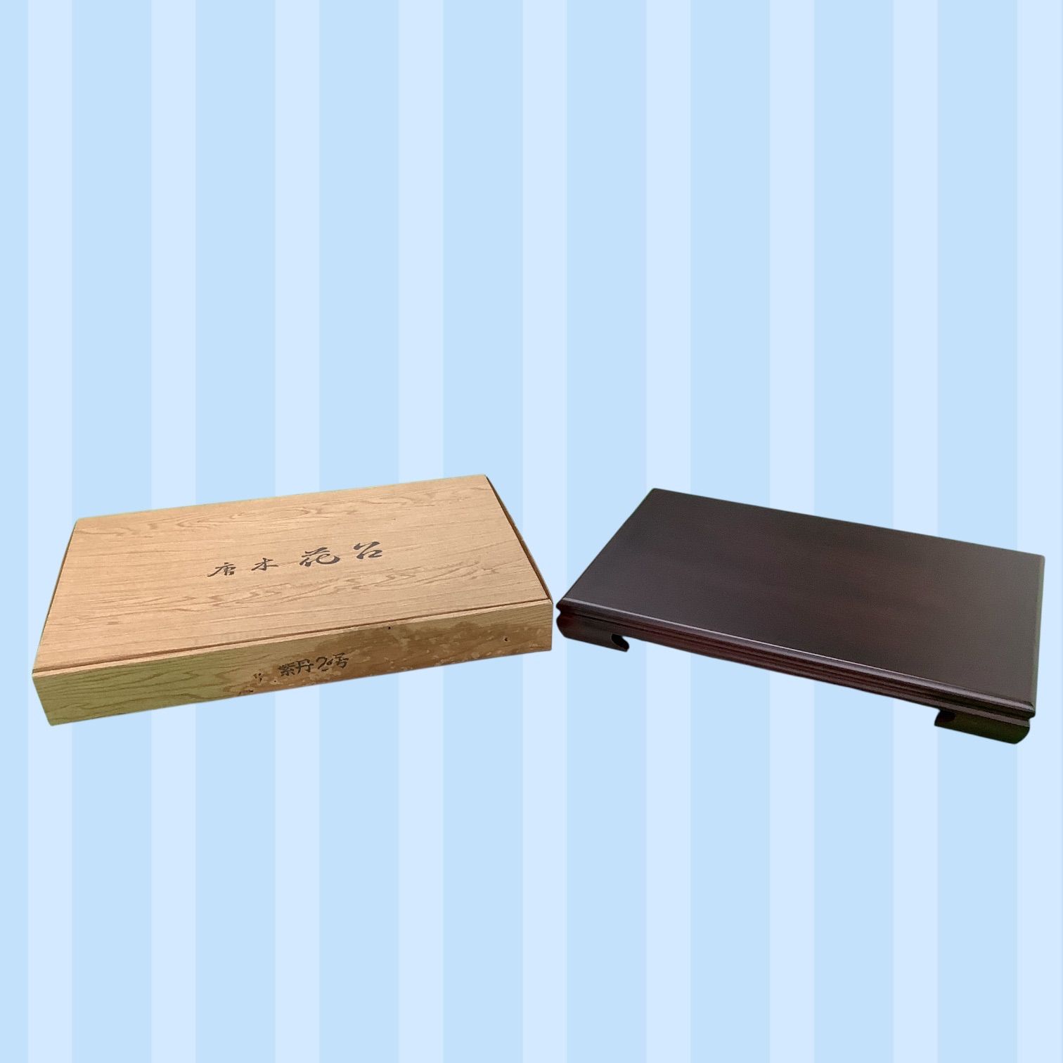 唐木花台 紫丹2号 黒檀 台座 六所神社 木製品 工芸品 平成2年 改築記念 