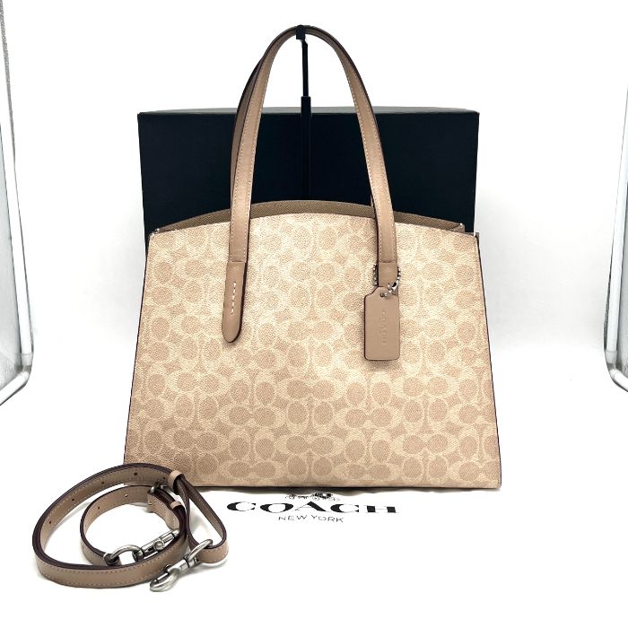 COACH コーチ シグネチャー 2way レザー ハンド ショルダー バッグ eH07136N