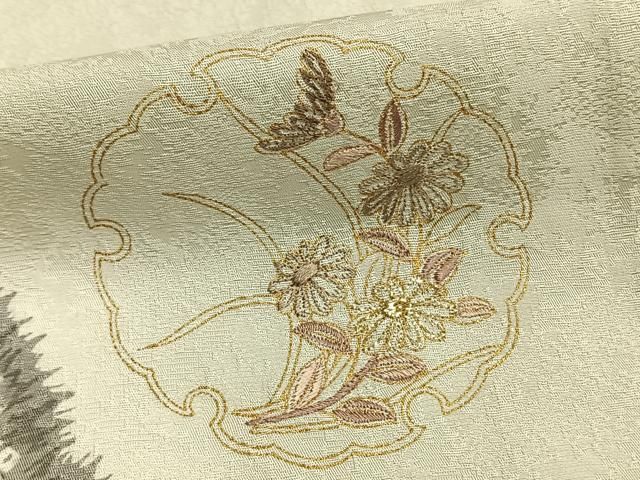 平和屋着物●訪問着　刺繍　草花文　暈し染め　金彩　正絹　逸品　AABA1303ph 平和屋着物○訪問着 刺繍 草花文 暈し染め 金彩 正絹 逸品 AABA1303ph