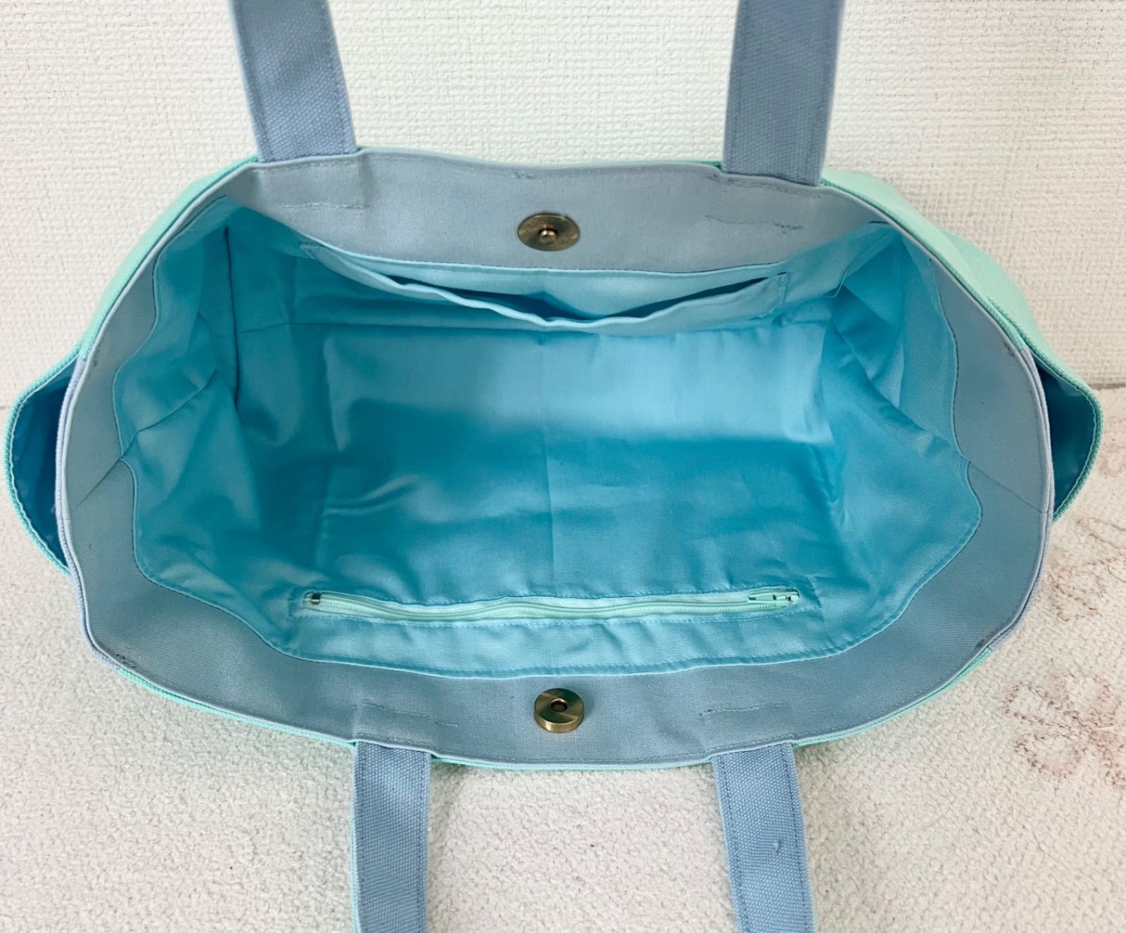 Mサイズ】ホライズン＆アクアブルー 手提げバッグ トートバッグ
