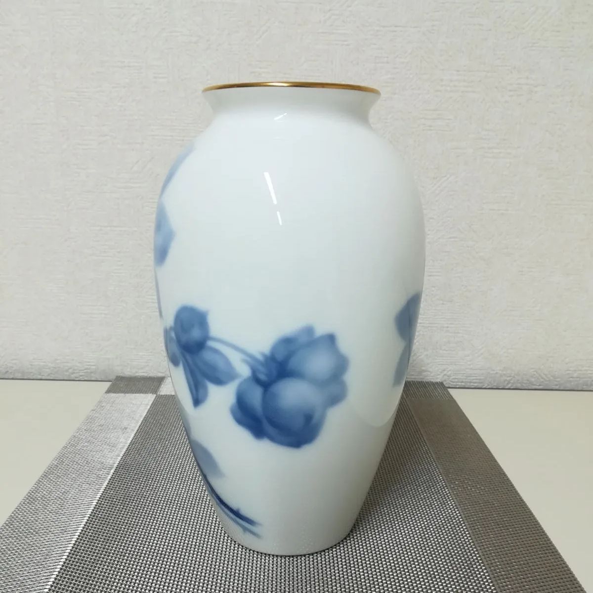 大倉陶園 ブルーローズ 花瓶 花器 フラワーベース 中古美品 オオクラ