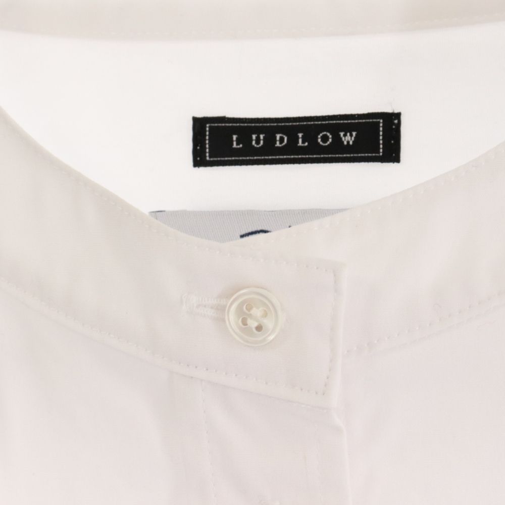 LUDLOW (ラドロー) ×Ron Herman Limited Blouse ロンハーマン別注 リミテッド ブラウス ノーカラーシャツ レディース  ホワイト DE-08F-31