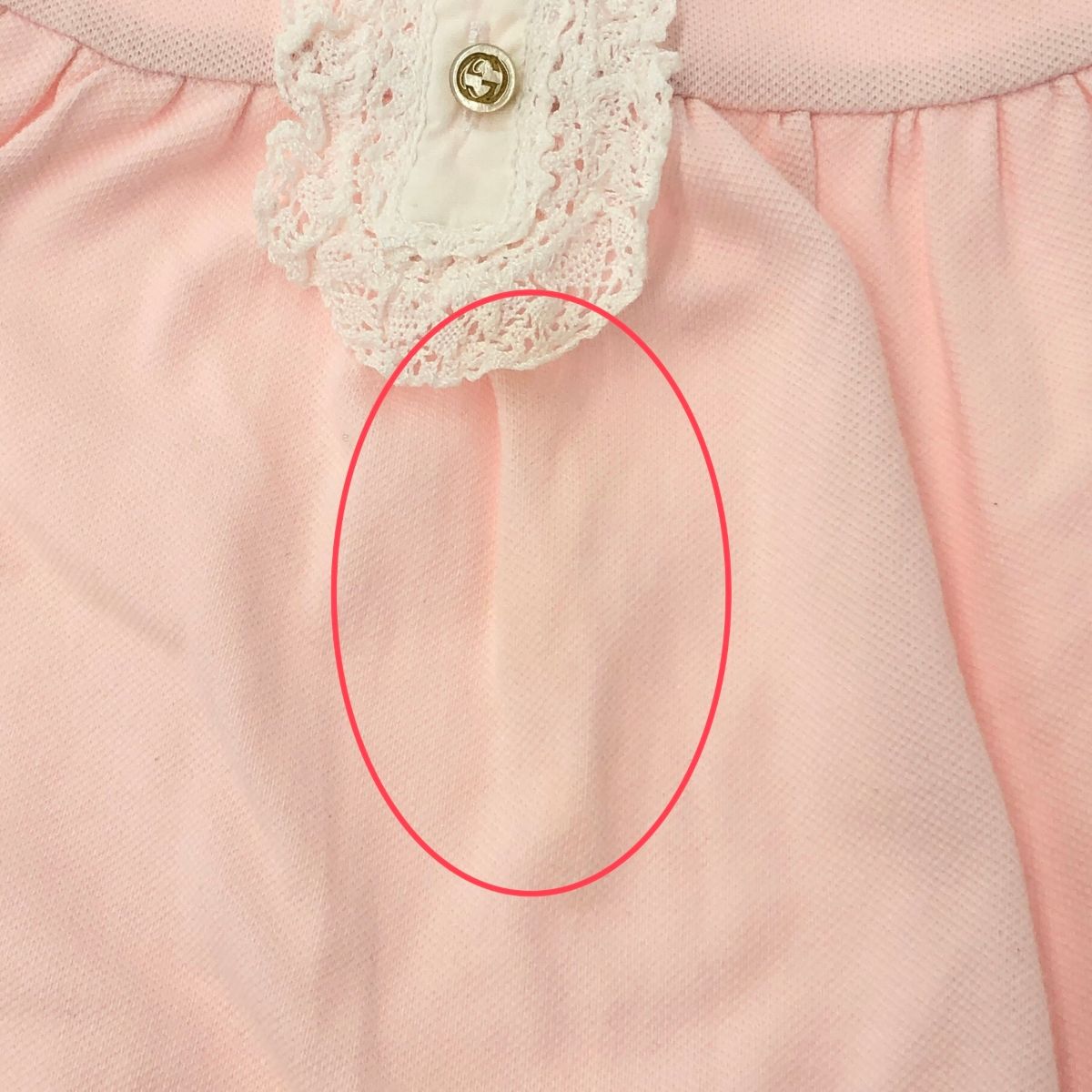 GUCCI ピンク 半袖 ワンピース レース襟 120 GUCCI ピンク 半袖