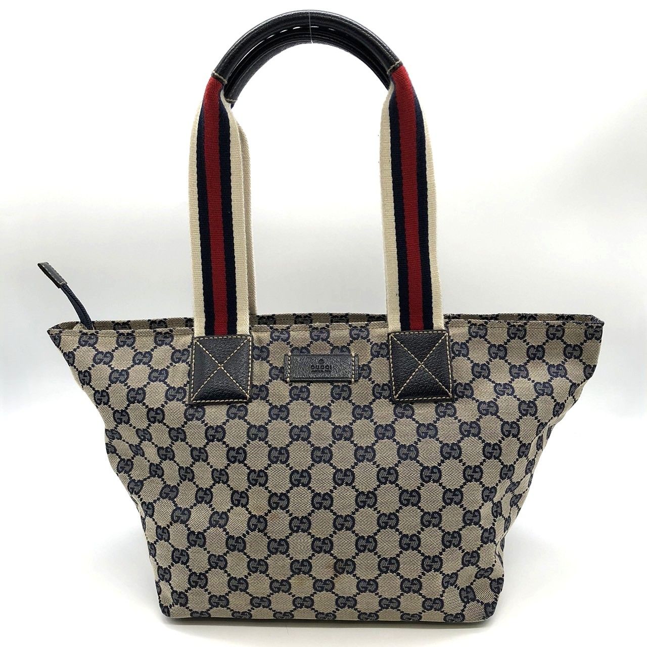 GUCCI グッチ 131230 トートバッグ ネイビー 紺 GGキャンバス/レザー 
