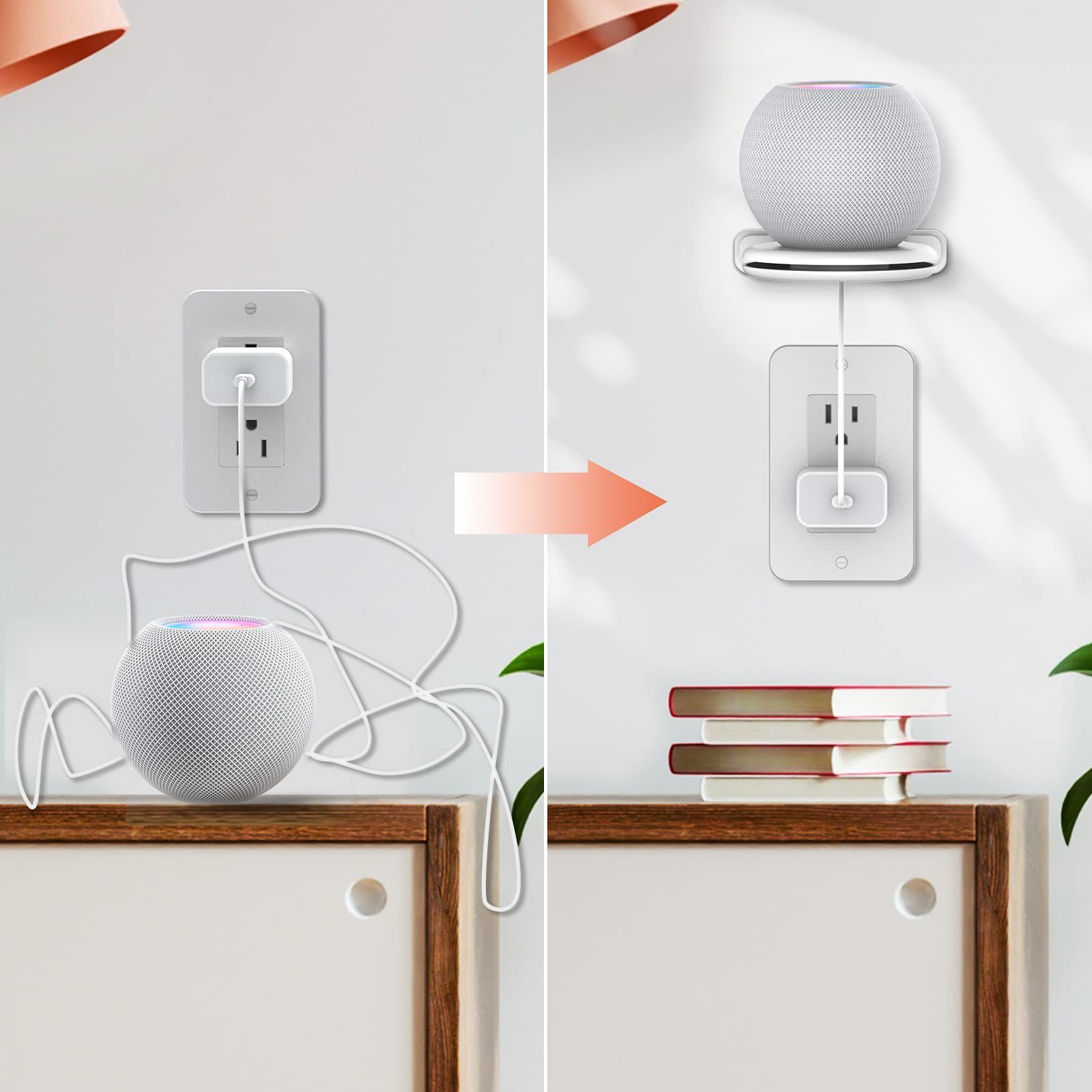 人気商品】アクセサリー mini mini スタンド HomePod HomePod 工事必要 配線収納 ホルダー (ホワイト) 壁掛け  AhaStyle ✳︎happy smile✳︎ メルカリ
