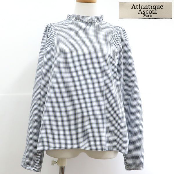 Atlantique ASCOLI チェックブラウス 6521-343-0920 フリル 長袖 美品 アトランティック アスコリ  ◇送料込◇質屋-9676 - メルカリ